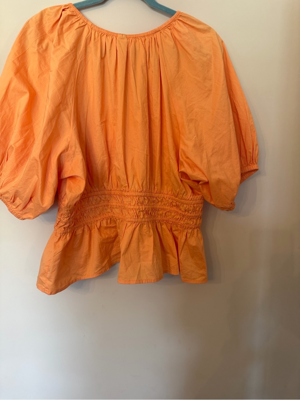 Puff sleeve 100% cotton peasant babydoll top size XL - Picture 2 of 9
